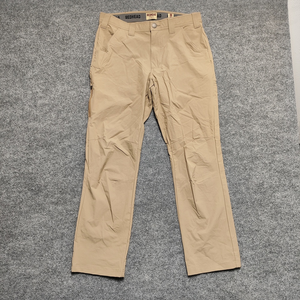 RedHead Pants Mens 33x30 Beige Nylon Lightweight Hiking Travel Straight Leg